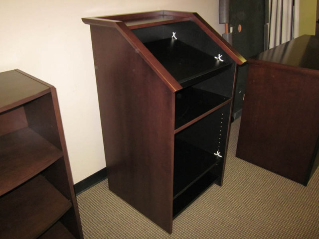 Used Office Parts And Accessories Kimball Wood Podium Lectern At