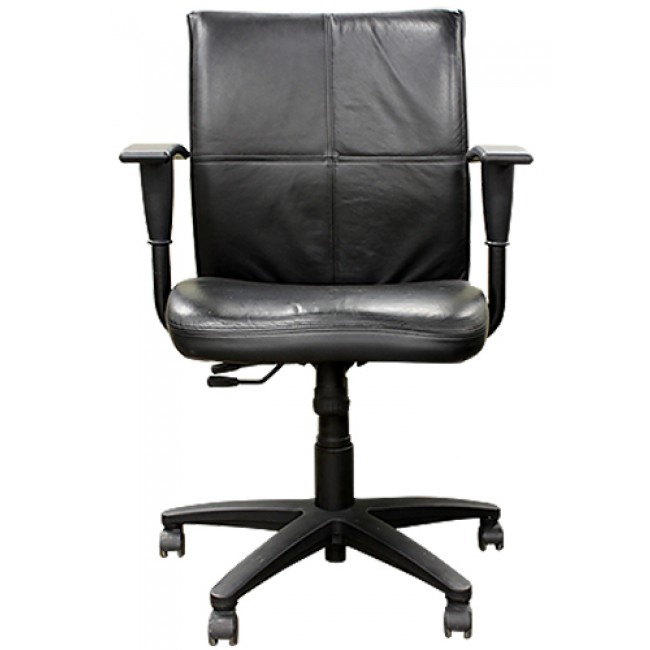 Used Office Chairs : Turnstone Black Leather Jacket Chairs at Furniture  Finders