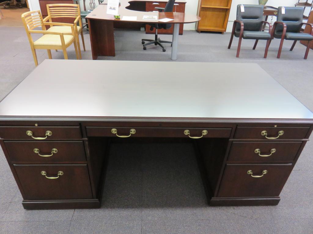 Refurbished Office Desks Refinished Kimball Desk at Furniture Finders