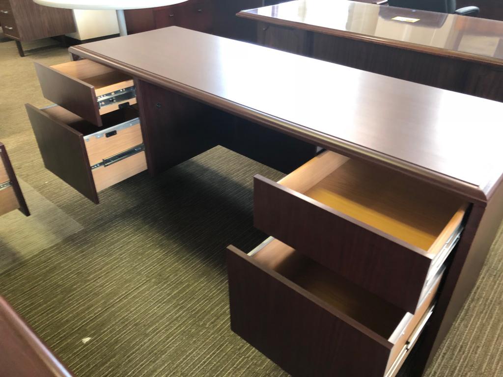 Used Office Desks EXECUTIVE SET DESK & CREDENZA by KIMBALL at Furniture Finders