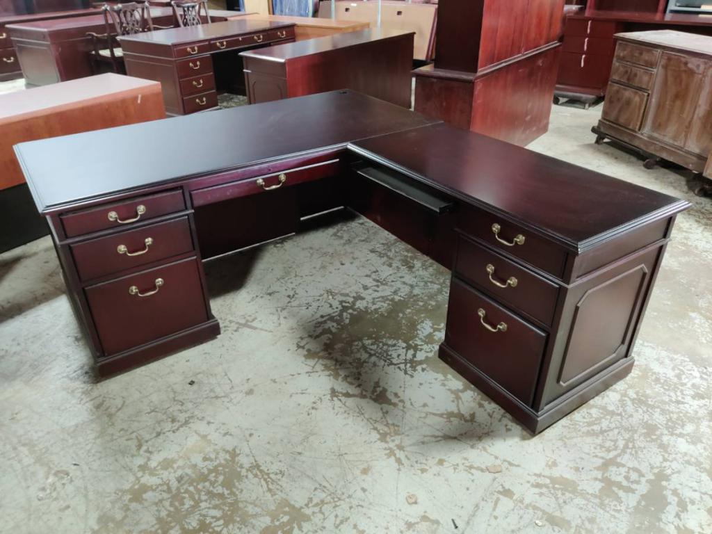 Used Office Desks : KIMBALL 6' X 7' TRADITIONAL L-SHAPE DESK at ...