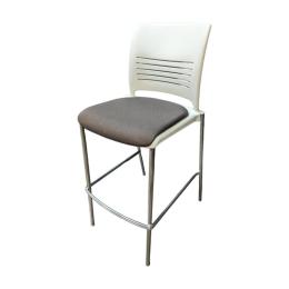 Bar Height Chair- White w/ Brown - KI240175