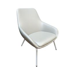 Grey Leather Lounge Chair - KI240205
