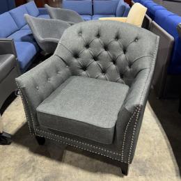 Elegant Tufted Armchair with Nailhead Trim